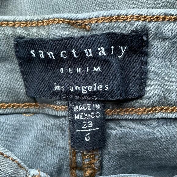 SANCTUARY SOCIAL ANKLE SKINNY CAMOFLAGE STANDARD RISE SAGE GREEN - 6 - Picture 6 of 7